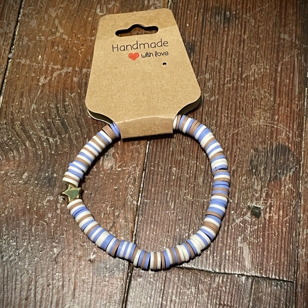 Handmade clay bead bracelet